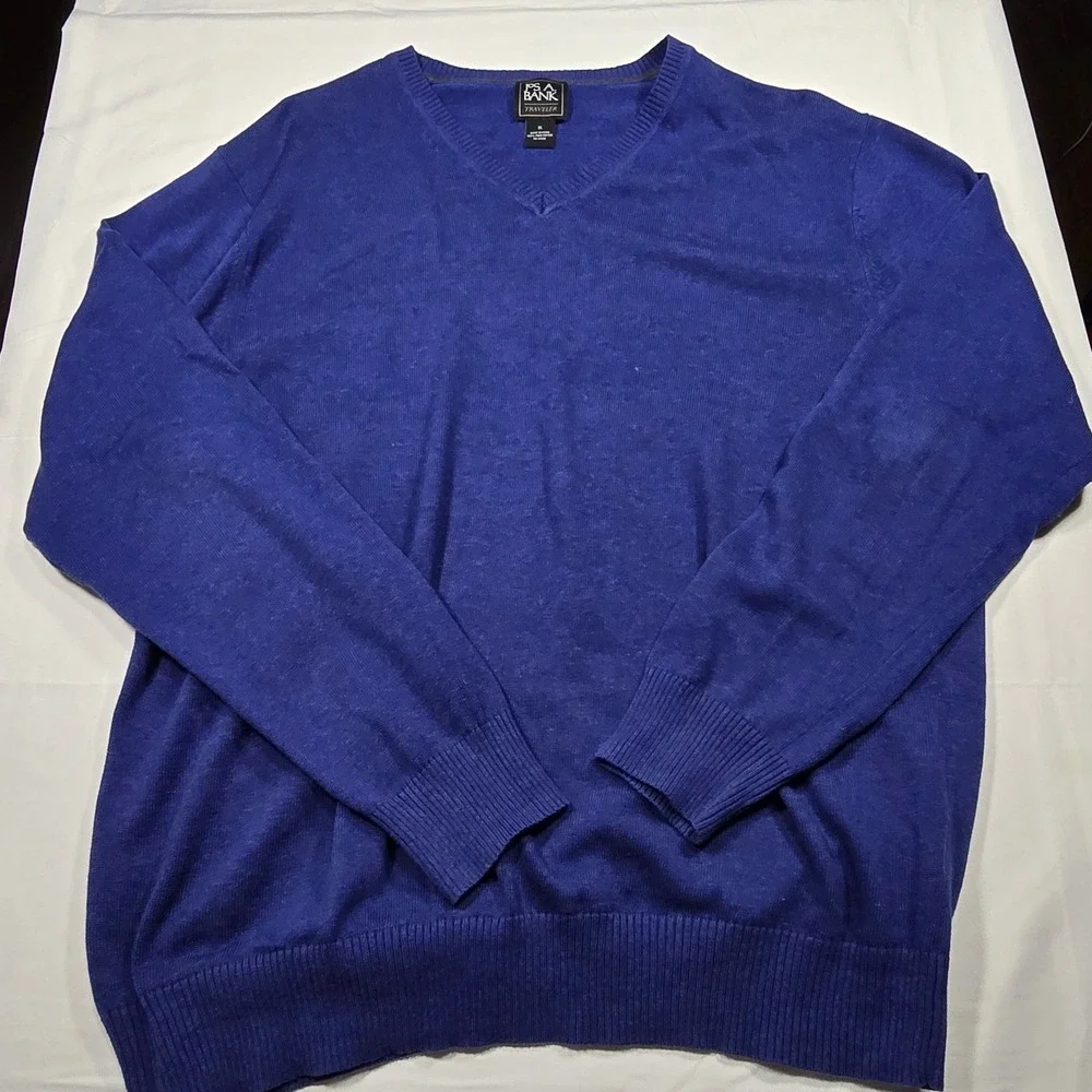 Jos. A. Bank Traveler Pima‎ Cotton V-Neck Sweater XL Quiet Luxury Old Money